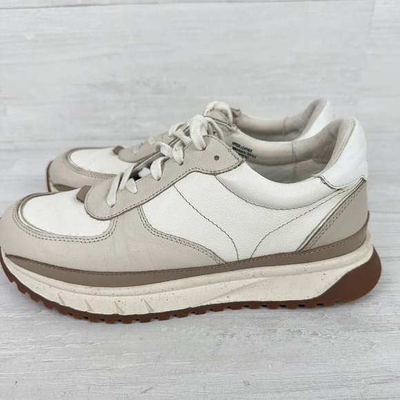 Madewell Kickoff Trainer Sneakers‎ Size 8.5 in Neutral Colorblock Leather Cream - Picture 5 of 13